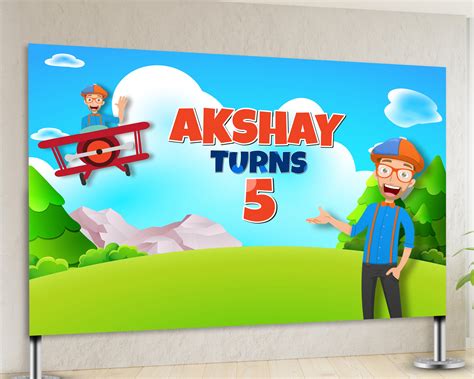 Blippi Theme Customized Backdrop | Best Birthday Party Themes – Party ...