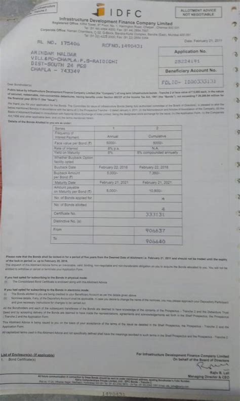 Infrastructure Development Finance Company [IDFC] — IDFC infra Bond ...
