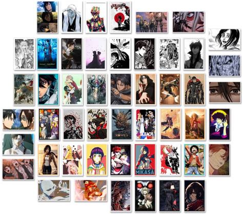 50 Pcs Wall Collage Kit, Anime Aesthetic Photo Collage, Manga Collage ...