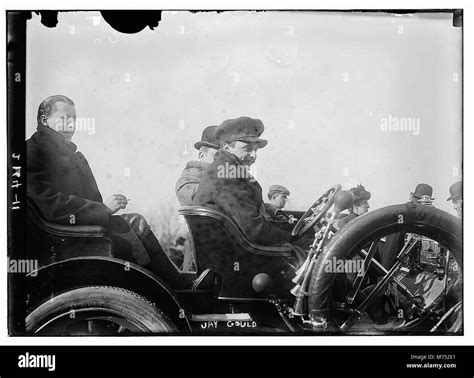 A portrait of Jay Gould, a prominent American railroad magnate and ...
