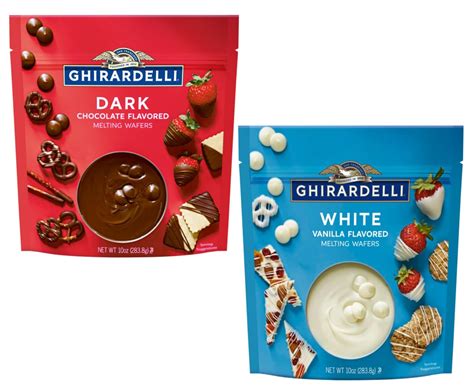 Amazon.com : Ghirardelli Melting Wafers Dark Chocolate and White - 10 ...