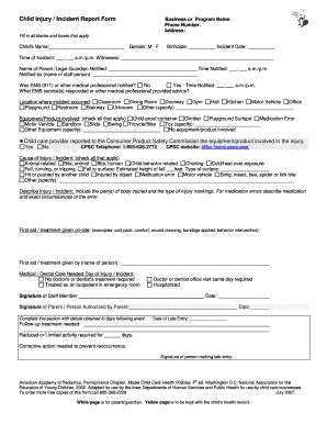 Fillable Online idph state ia Incident Report Form - Iowa Department of ...