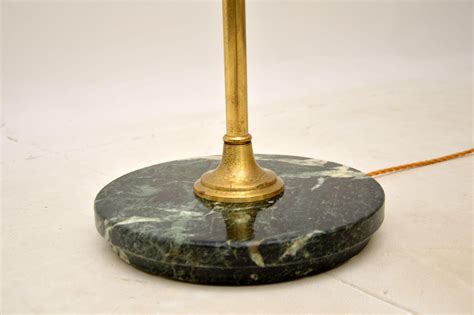 1930s Vintage Brass and Marble Floor Lamp For Sale at 1stDibs