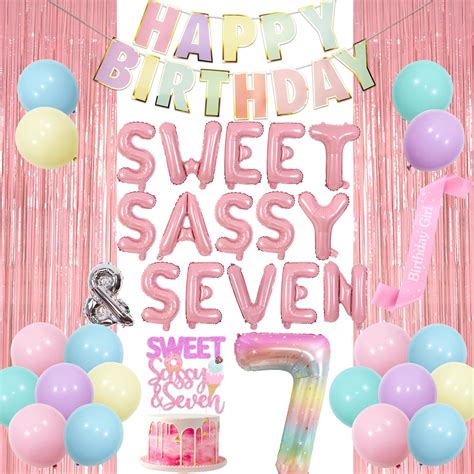 Buy Sweet Sassy and Seven Birthday Party Decorations Sweet 7th Birthday ...