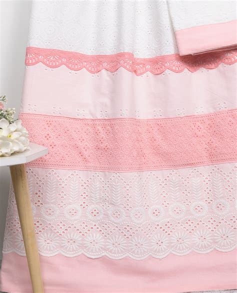 White Hakoba Rida With Peachish Pink Smart Lace & Panel-2850/- – AL ...