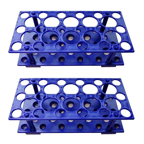 Test Tube Rack, Centrifuge Tube Holder (2 Pack - Blue) for 10ml, 15ml ...