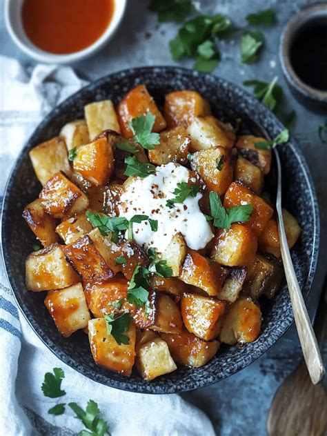 Crispy Spanish Patatas Bravas with Easy Garlic Aioli Delight