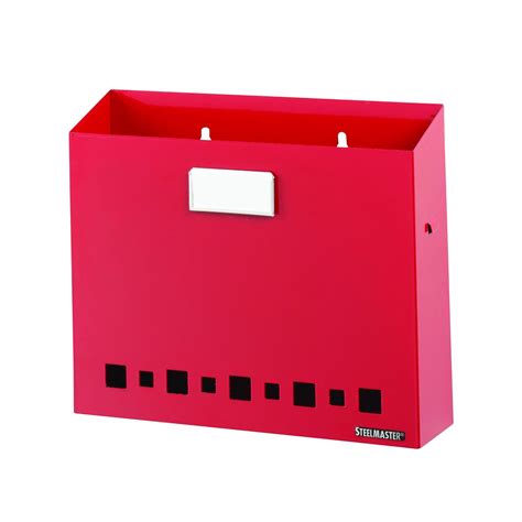 STEELMASTER Wall File Basket with Label Holder, Letter Size, Red ...
