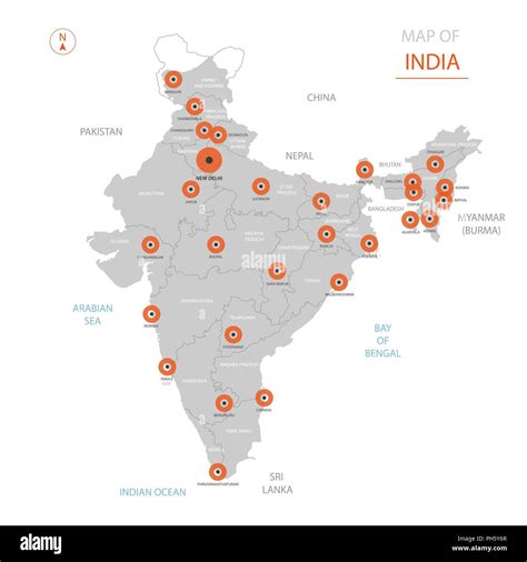 Capital Of India Map Images New Delhi India City Map: Buy Premium