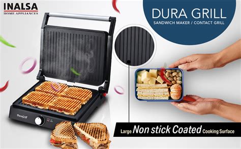 Buy Inalsa Dura Grill 2200-Watt Sandwich Maker/Contact Grill with ...