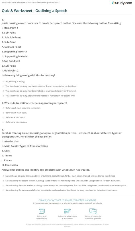 Image result for Outlining Worksheets