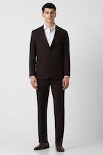 Buy Men Brown Check Slim Fit Wedding Two Piece Suit Online - 39708312 ...