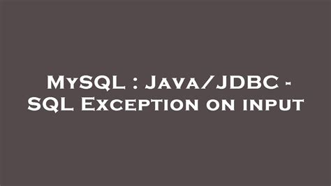 Image result for SQL Exception in Java
