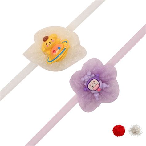 Cute Cartoon Rakhi with Roli Chawal & Rakshabhandan Card (Pack of 2)