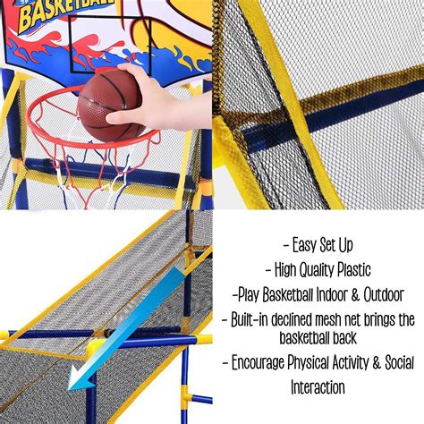 Indoor Kids Arcade Basketball Hoop Game - Mini Hoop, Inflatable Ball ...