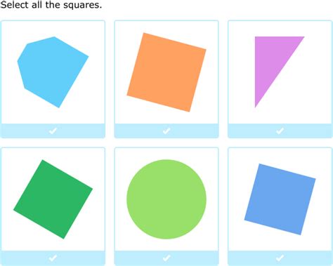 IXL - Select two-dimensional shapes (Class II maths practice)