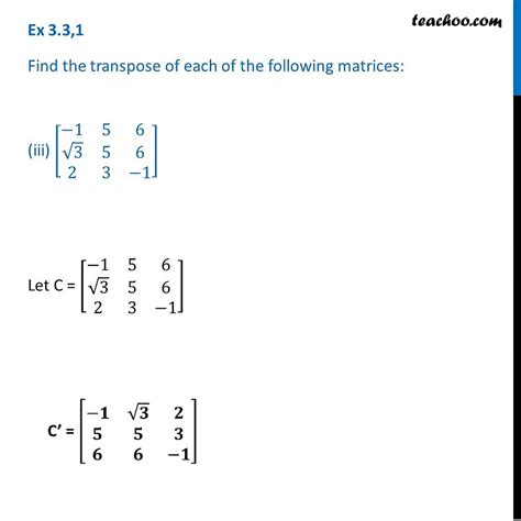 Image result for Transpose Module 3 in Mathematics 3