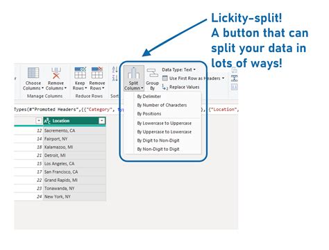 Splitting Multiple Columns in Power Bi Query Editor 的图像结果