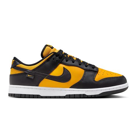 nike men dunk low black university gold white