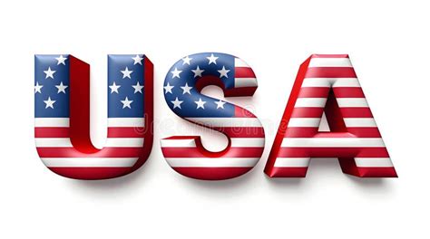 USA Stars and Stripes Flag Font Word. 3D Rendering, Independence Day ...