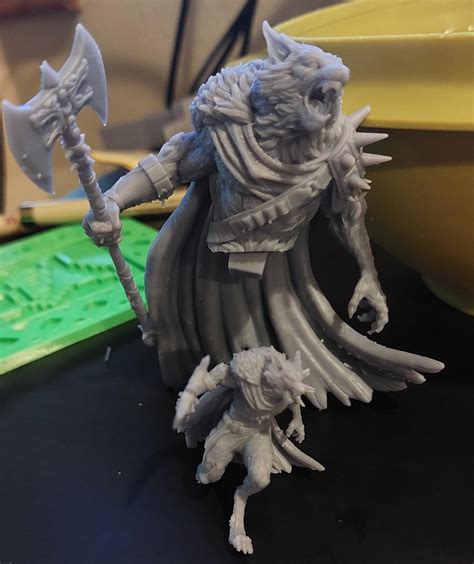 Loot Studios werewolf, 32mm and top half of 75mm. Still have a little ...