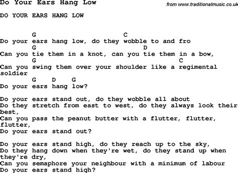 Summer Camp Song, Do Your Ears Hang Low, with lyrics and chords for ...