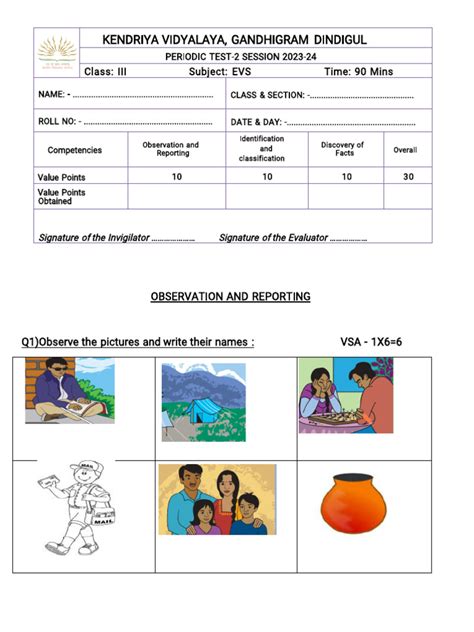 Image result for EVS Class 2 Pattern Paper for PT