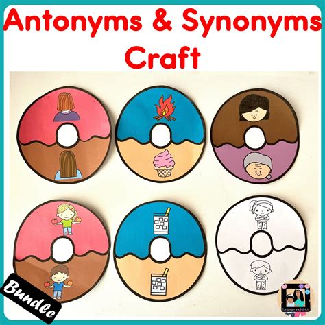 Antonyms & Synonyms craft Bundle | Opposites Center Activities | Made ...