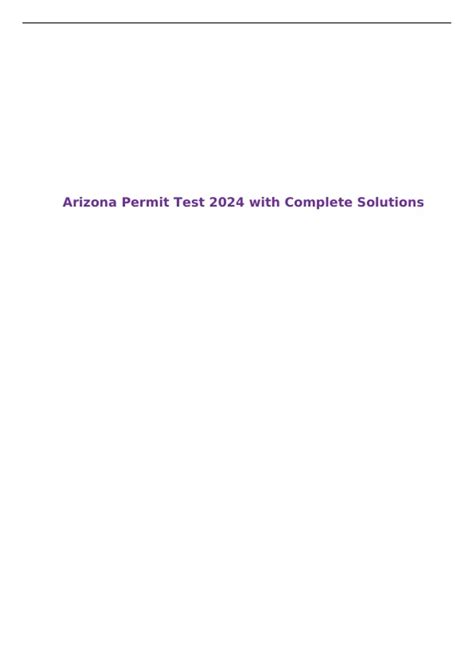 Arizona Permit Test 2024 with Complete Solutions - Arizona Permit ...