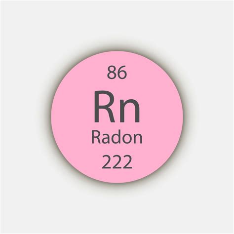 Radon symbol. Chemical element of the periodic table. Vector ...