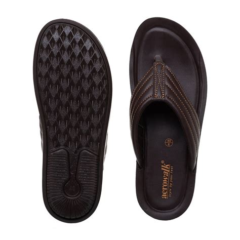 Aerowalk Men Brown Thong Style Flip-Flop with Textured Upper (NV08_BRO ...