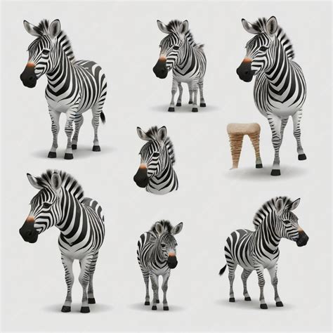 Premium Vector | A collection of zebras with different shapes and sizes of zebras