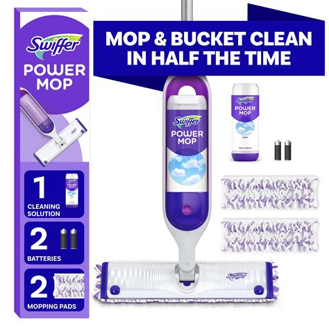 Swiffer PowerMop Smarter Cleaning Kit, Multi-Surface Mop with Power ...