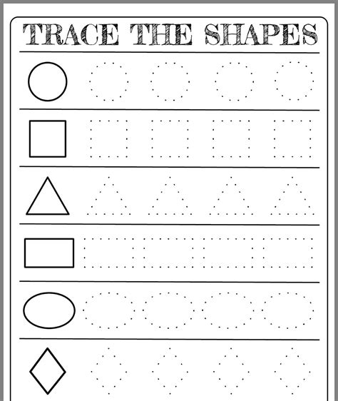 Kindergarten Tracing Worksheets Printable - Printable Worksheets