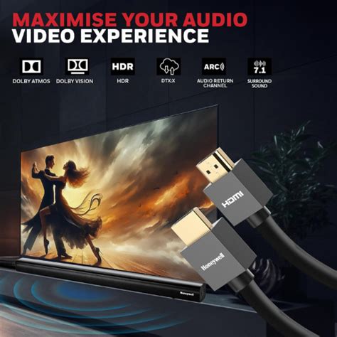 Buy Honeywell HDMI Cable v2.0 with Ethernet, 3D/4K@60Hz Ultra HD ...