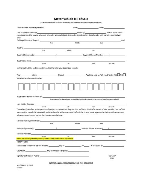 Free Colorado Motor Vehicle Bill of Sale Forms - PDF – eForms