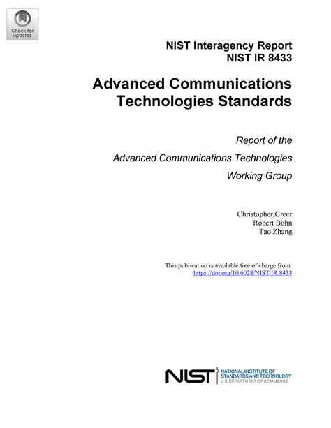 NIST.IR - NIST Interagency Report NIST IR 8433 Advanced Communications ...