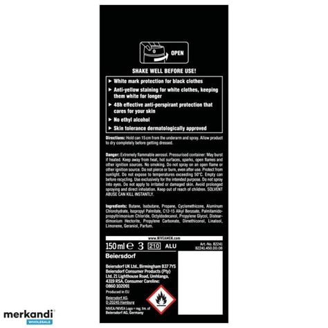 NIVEA MEN INVISIBLE FOR BLACK&WHITE A/P ROLL ON SPRAY 250ML - United ...