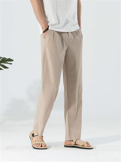 Men Solid Straight Leg Pants in 2024 | Mens summer pants, Mens summer ...