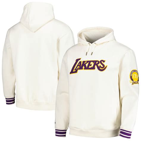 Men's Los Angeles Lakers Mitchell & Ness Cream Chainstitch Felt ...