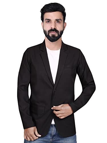 Buy abc garments Men's Slim Fit Single Breasted Blazer (XS, Black) at ...