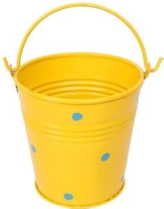 Zaavic Yellow, Polka Dotted Metal Railing Planter Plant Container Set ...