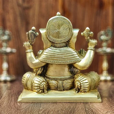Buy Brass Antique Ganapathi Idol - 10 Inches Height - Budhshiv.com