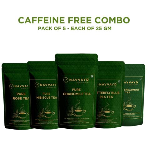 Caffeine Free Tea Trial Packs- Pack of 5 - 25 gm Each