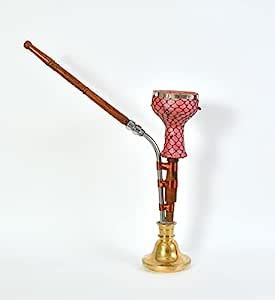 Copper Gold Ross desi Brass Haryanvi Hookah pital with Stand and mitti ...