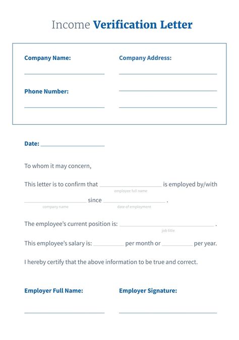 Free Printable Income Verification Letter Templates [PDF, Word]