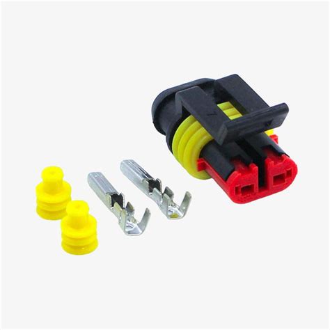 1.5mm Series 2Pin AMP Super Seal Waterproof Female Wire to Wire Automo ...