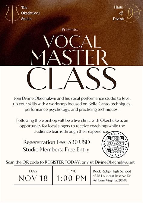 The Okechukwu Studio Presents: Vocal Workshop and Masterclass, Rock ...