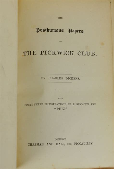 The Posthumous Papers of the Pickwick Club | Charles Dickens | First ...