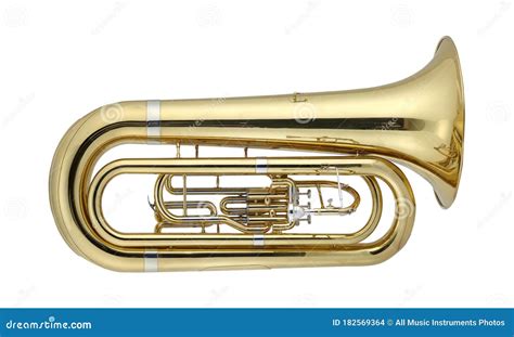 Golden Tuba, Tubas Brass Music Instrument Isolated on White Background ...